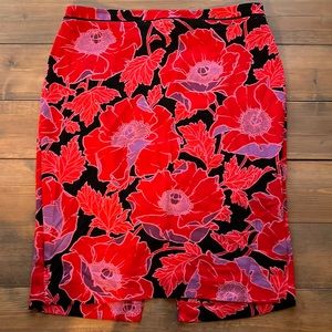 Floral Zip Who What Wear Pencil Skirt
